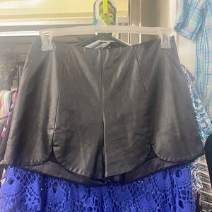 LoveRiche Black Faux Leather Shorts